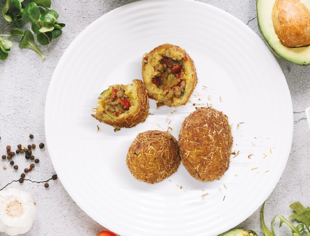 minced meat potato ball with kadayif