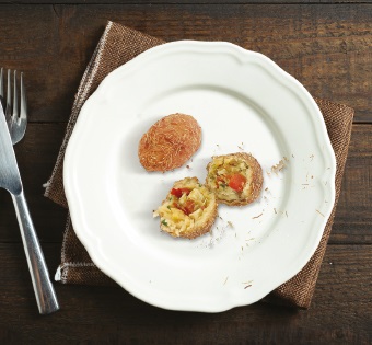 Chicken Potato Ball with Shredded Wheat