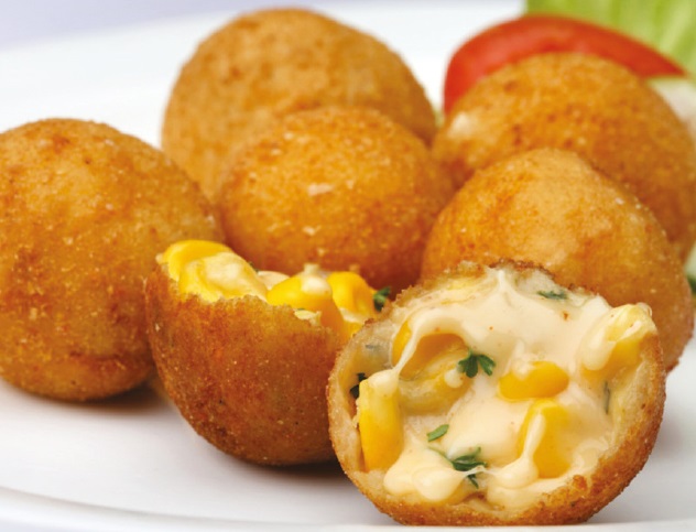 corn mozzarella ball