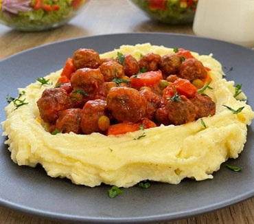 Meatballs on Mashed Potatoes Recipe