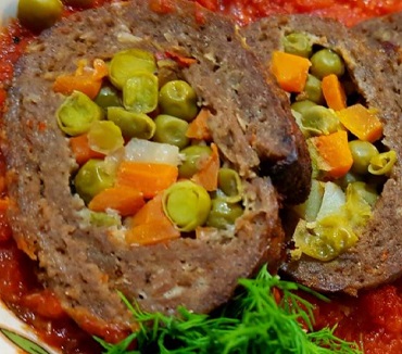 Meatloaf with Peas Recipe